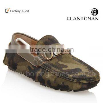 Fashion green Camouflage boat shoes for men