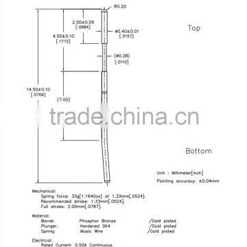 SP1-038145-D01 Printed circuit board ultrasonic test probe and gold plated needle