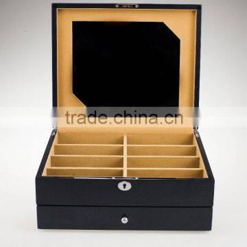 Luxury MDF Black Glossy Varnish Handmade Sunglasses Wooden Box Packing 8 Pieces photo-2