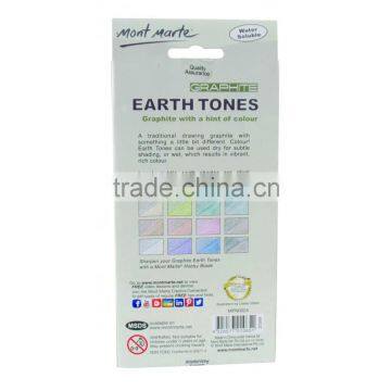 Mont Marte Earth Tones Graphite Pencils 12pce