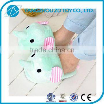 high quality wholesale blue plush animal slippers and shoes