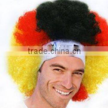 Germany Flag Color Afro Sports Soccer Fun Wear Wigs SW-1510