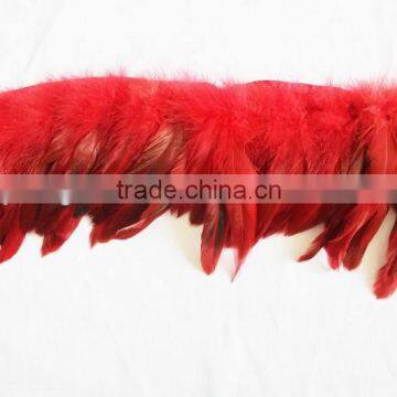 Red coque feather trim/feather fringe