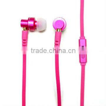Hot 2015 Pink FT-880 Aluminium Detachable Stereo Earphone with Mic