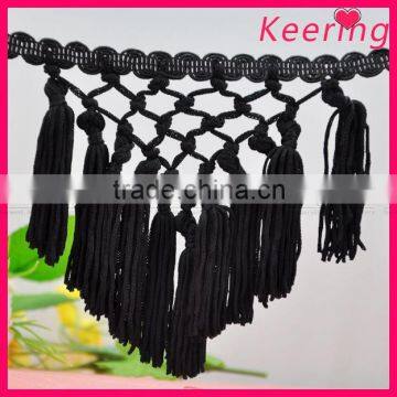 China black decorative tassel finge trim for curtain WTP-1294