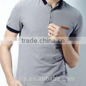 2014 men cotton fabrics short sleeve t-shirt polo shirt