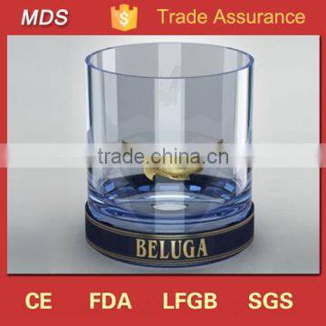 Best beluga metal label shot glass cup with gold fish