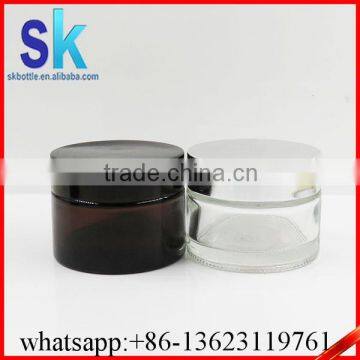 1oz clear glass jar with silver lid