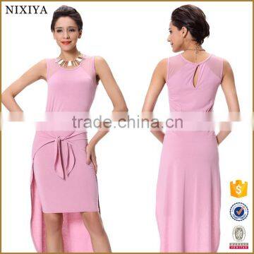 Short Front Long Back 100% Rayon Beautiful Dress 2016 Guangzhou Dresses