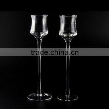 Long Stem Handmade Glass Candle Holder Goblets