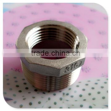 1/2"x3/4" 150# THREADED NPT HEX BUSHING 304 STAINLESS STEEL