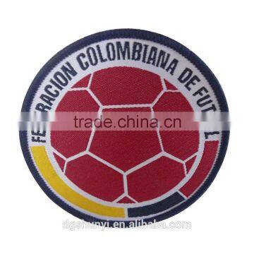 embroidered football badge with merrow border