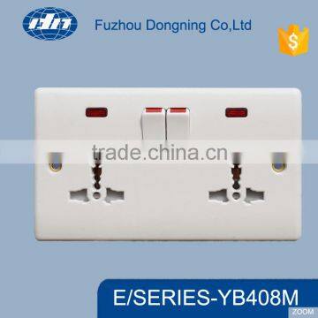 Africn Type dual AC plugs outlet wall switch socket with YB408M