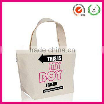 Quality natural green canvas bag for shopping