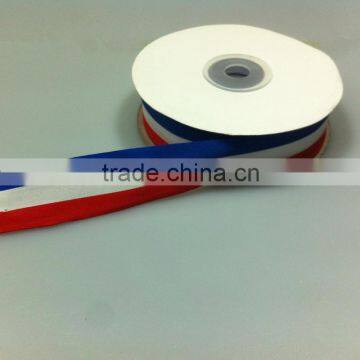 Supply 25mm 50 mm France flag webbing ,French flag country metal ribbon blue white and red striped ribbon                        
                                                Quality Choice