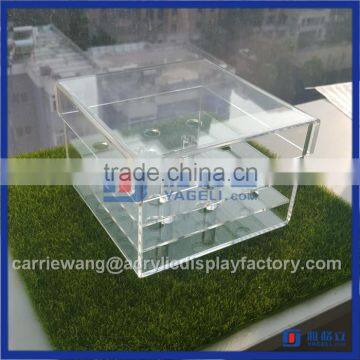 China supplier acrylic flower box / Cube acrylic rose box with custom quantity