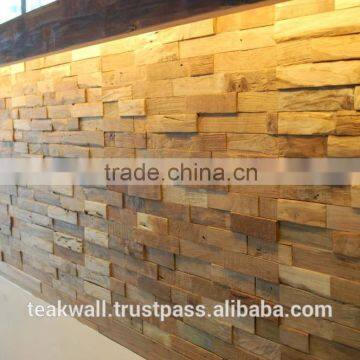 Recycled teak wall panel