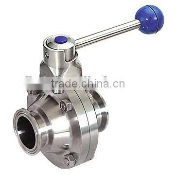 Stainless Steel 304 316l, Sanitary Tri clamp Butterfly Valve by Manual/ Pneumatic Actuated