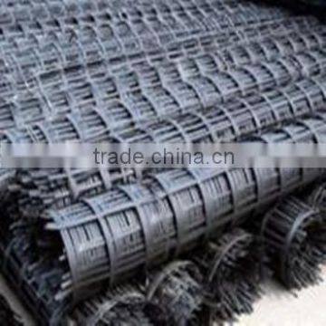 High strength ,low deformation steel plastic complex geogrid for highway ,dams,soft soil foundation reinforcement