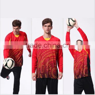 Custom high quality good sale padded red goalkeeper uniforms wholesale