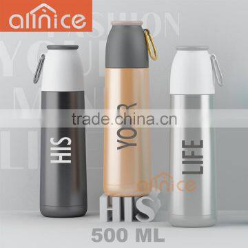 Good quality 500ml PP Silicone Stainless Steel 304 promotional bottle gifts wholesale