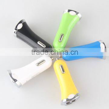 New arrival car charger for iphone with one USB of wide voltage input DC 12V~ 24V and different color choice