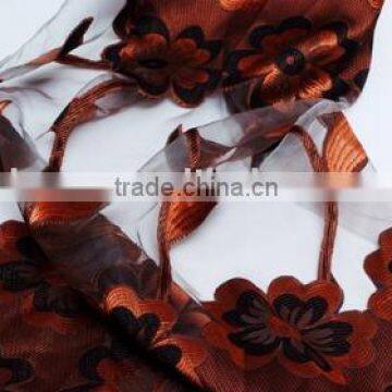 Flower design cut-out curtain fabric