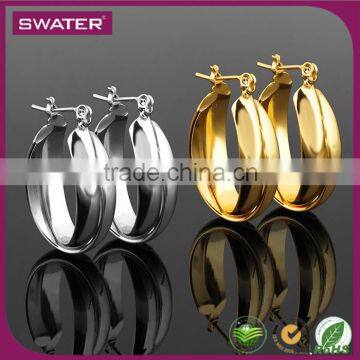 Best Selling Items Loopy Stainless Steel Silver Hoops Heavy Earrings Designs