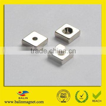 Strong square block magnets with holes