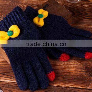 Best Sellers Small And Lovely Ribbon Touch Screen Gloves For Christmas 2015 For Smart Devices