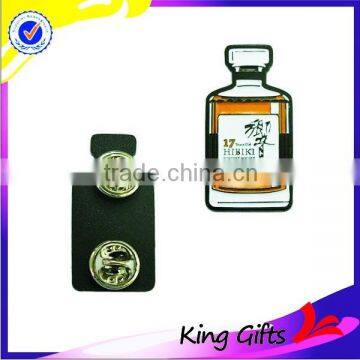 High Quality Dyed Black Bottle Shape Metal Lapel Pin