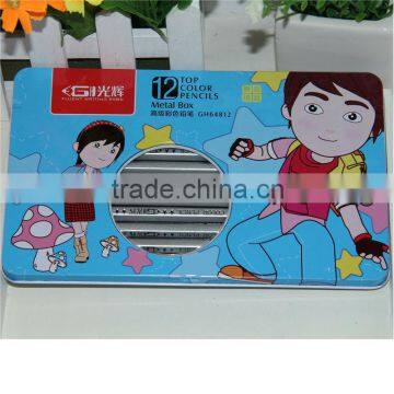 2014 New Products Wooden Color Pencil With End Dip/ Sliver Printed Color Pencil /color Pencil in Tin Box photo-4