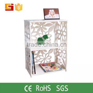 Modern design flower pattern office display file magazine hollow out book rack