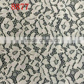 TH-8877 warp-knitted type lace fabric with high quality lady garment material lace fabric