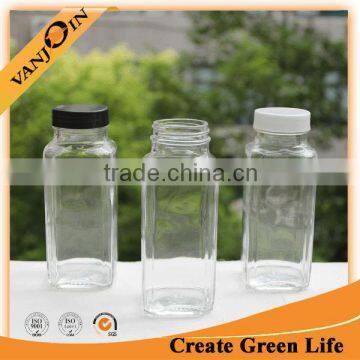 8oz Wide Mouth Glass Bottle French Square
