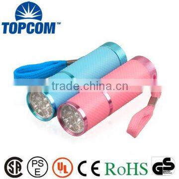 Grow In The Dark Rubber Fluorescence LED Torch Flashlight