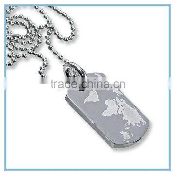 fashion World Map Stainless Steel Dog Tag