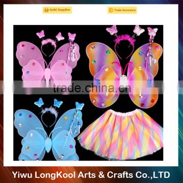 High quality wholesale handmade costume fairy wings cheap rainbow fairy wings dresses