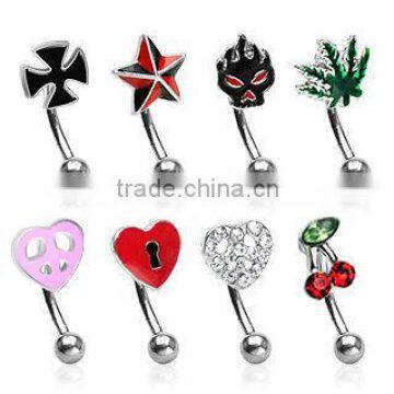 Surgical Steel Eyebrow Bars Curved Barbell Piercing Jewelry