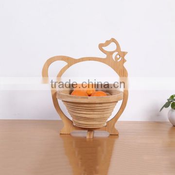 2015 new arrival Natural Bamboo Folding Collapsible Fruit Basket wholesale