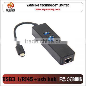 USB 3.1 Type C ethernet adapter with USB 3.0 port HUB for new Macbook