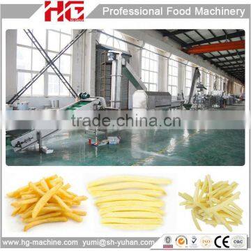 Whole set high capacity gas Frozen fries production line