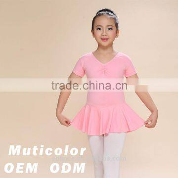 kids dancewear,girls ballet leotard,short sleeve dance leotard skirt