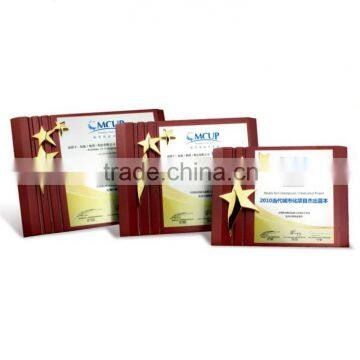 square star plaque mounted on wooden fashion wooden awards plaque