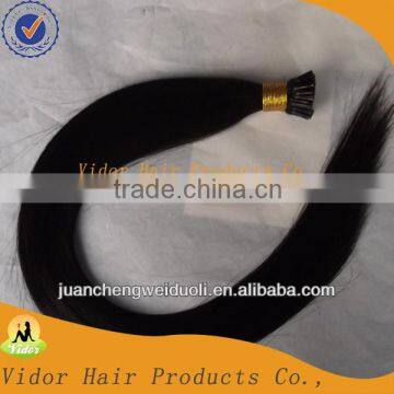 Wholesale 100% Unprocessed Natural Color Cheap Brazilian Virgin Hair I-Tip Hair Extension