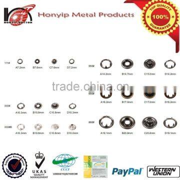 Metal Five Prong Ring Snap Buttons With Pearls