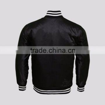 2016 New Custom Made Mens Varsity Satin Bomber Baseball Jacket photo-2