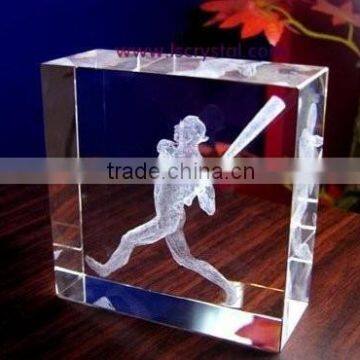 Crystal 3D Laser Etched Glass Cubes For Sports Souvenirs                        
                                                Quality Choice