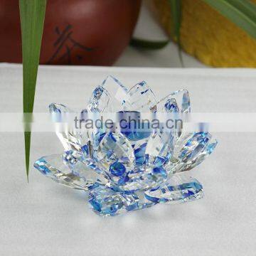 Blue crystal flowers crystal lotus flower in Chinese style