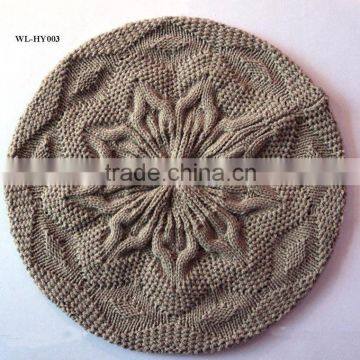 WL-HY003 KNITTING CASHMERE-LIKE ACRYLIC BERET